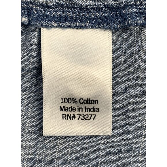 Sonoma Womens Denim Long Sleeve Button-Up Chambray Shirt Size Small - Picture 12 of 12